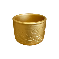 Theebby Beton Eskitme 2 Seramik Saksı Gold - Theebby (1)