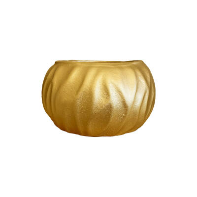 Theebby Siyah Eskitme Seramik Saksı Gold - 2